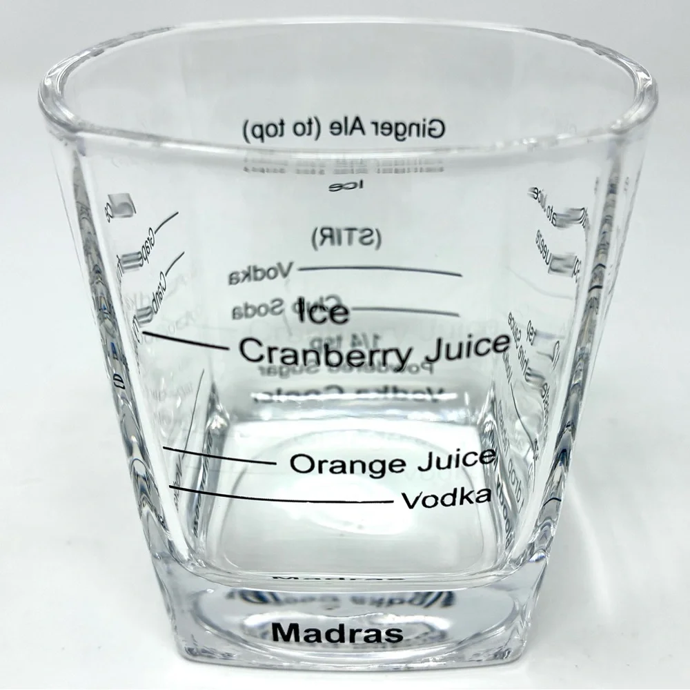 Unbranded Bartending Glasses Drink Recipes Set of 3 Clear Glass Barware Cocktail